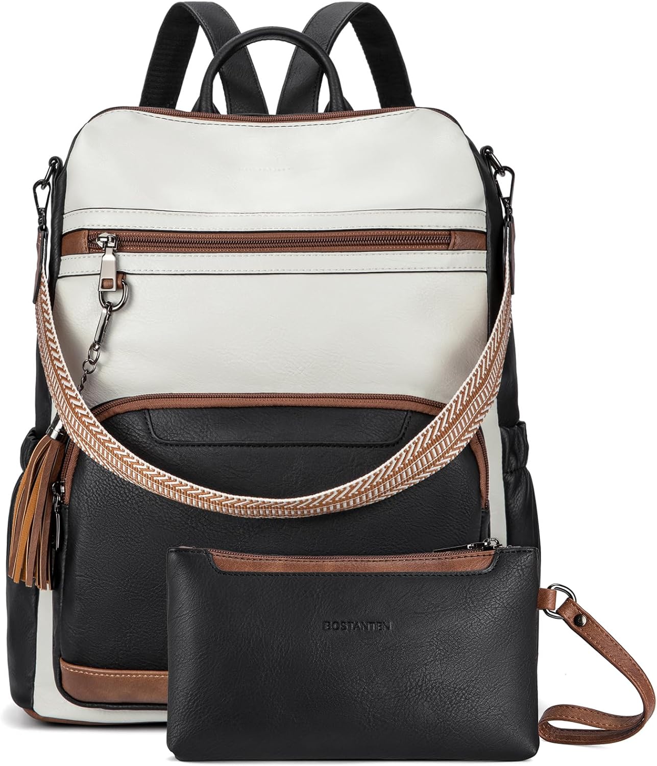BOSTANTEN Leather Laptop Backpack for Women Designer Travel Backpack with Laptop Compartment Ladies