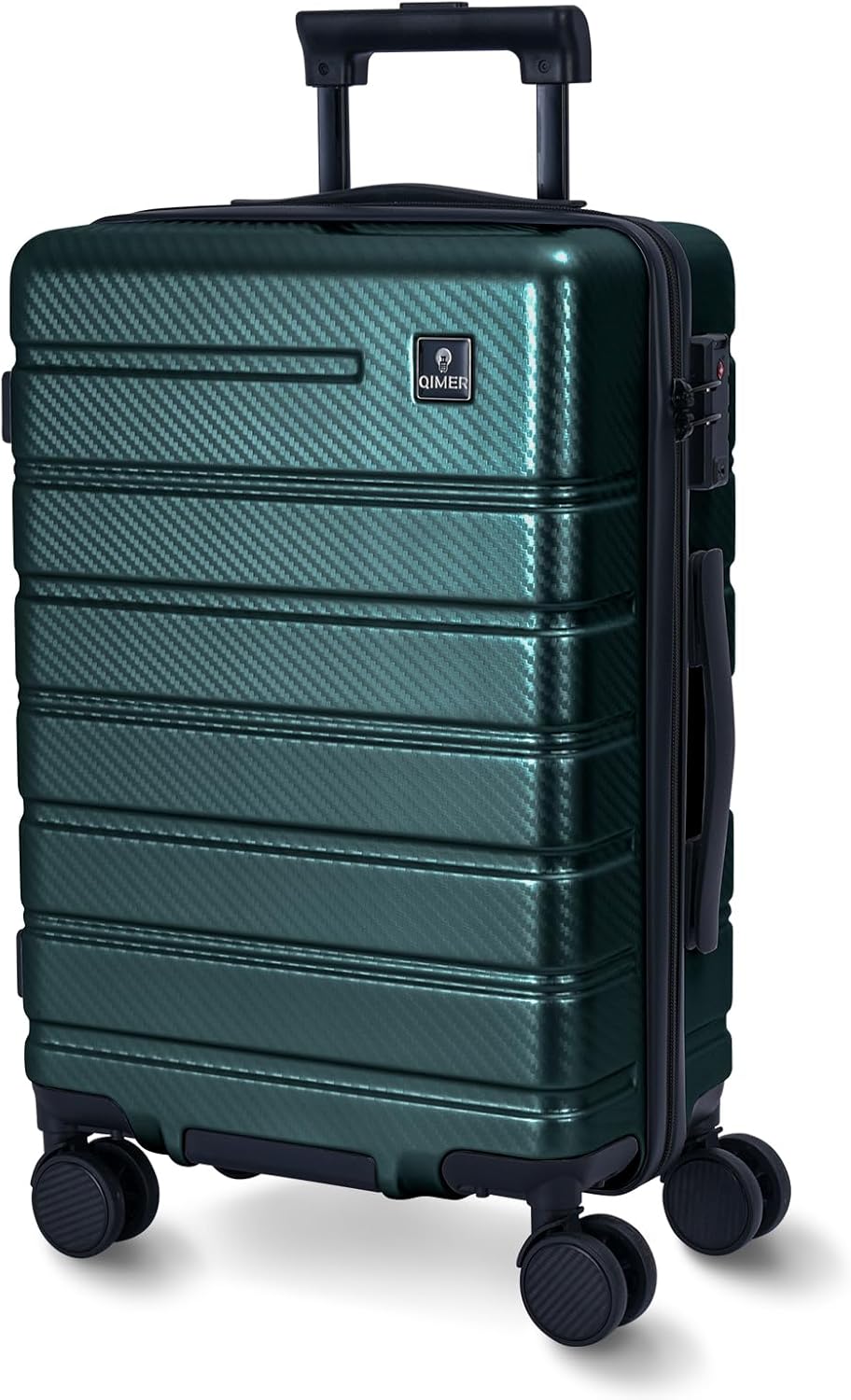 Carry on Luggage, PC Hard Shell Suitcase 22x14x9 Airline Approved TSA Lock YKK Zippered Double Spinner Wheels Lightweight Travel for Men and Women, 20 Inch Green