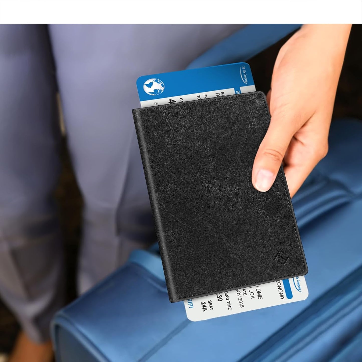 FINTIE Passport Holder, Slim Travel Wallet RFID Blocking Card Case Cover Passport Cover Protector Essentials with Credit Card Slots for Women/Men
