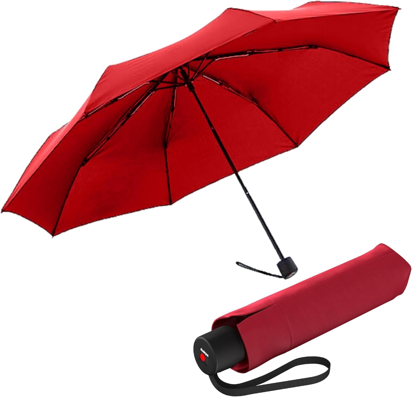 Knirps A.050 Salsa Manual Open Close Travel Rain Umbrella for Adults – Ultra Lightweight, Compact Windproof 38.5" Water Resistant Canopy, Steel Aluminum Frame, Travel Case Included