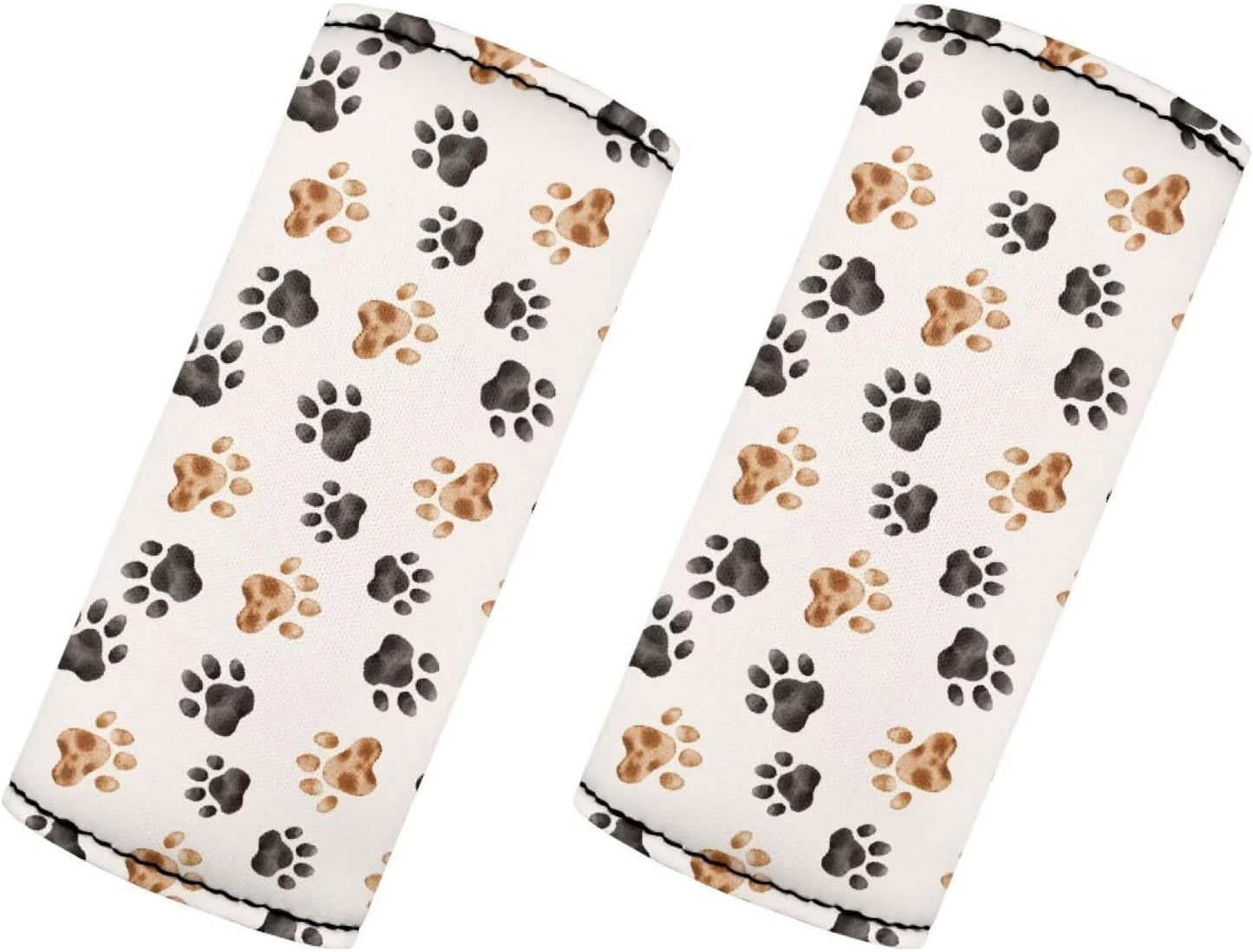 Dog Paw Prints Luggage Handle Wrap Grip Luggage Identifier for Suitcase,2 Pack Portable Travel Accessories Cute Print