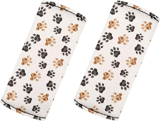 Dog Paw Prints Luggage Handle Wrap Grip Luggage Identifier for Suitcase,2 Pack Portable Travel Accessories Cute Print