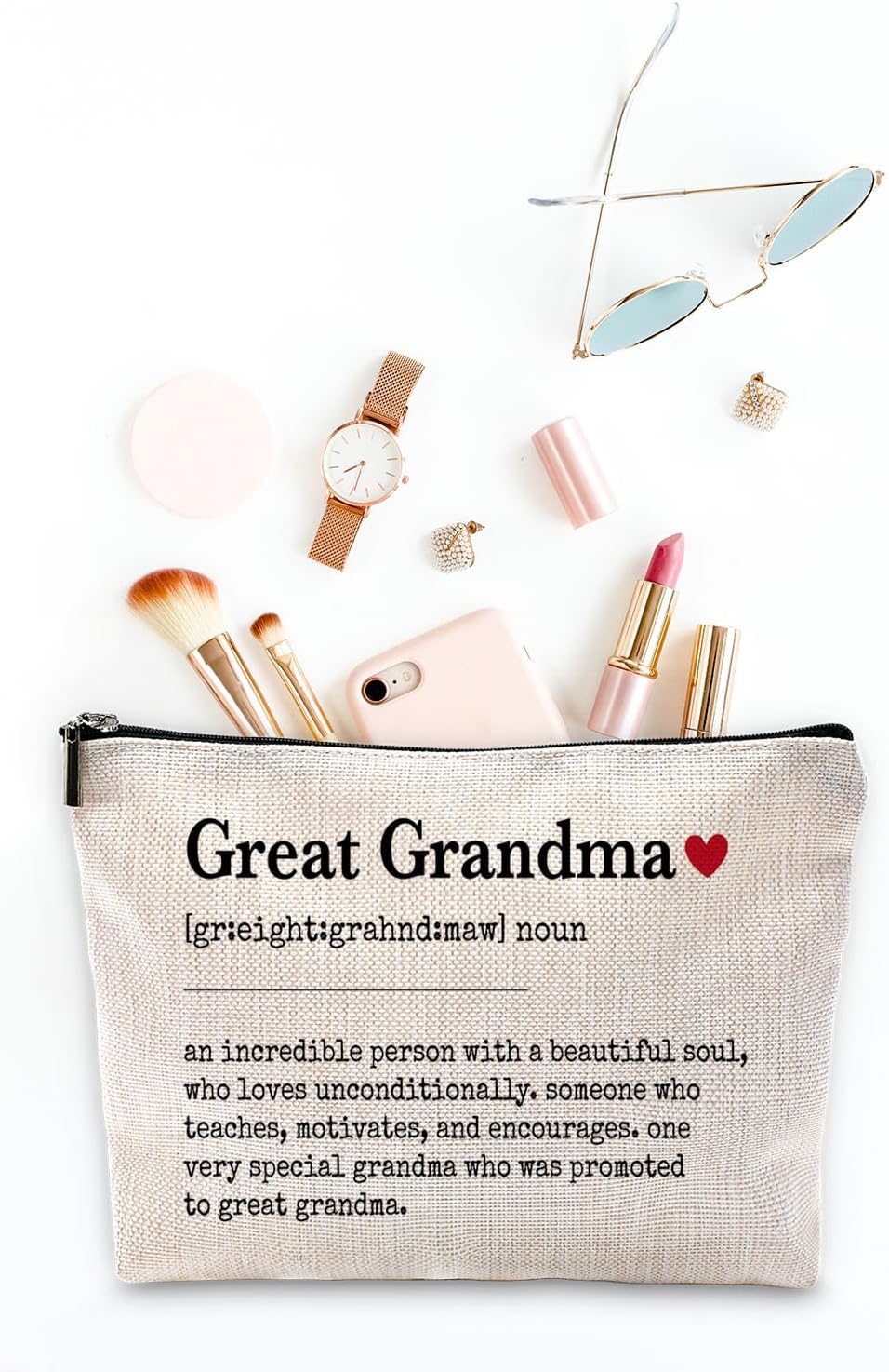 Sufamb Grandma Makeup Bag - Gift for Great Grandma, Mother's Day, Birthday - Small Cosmetic Bag for Purse