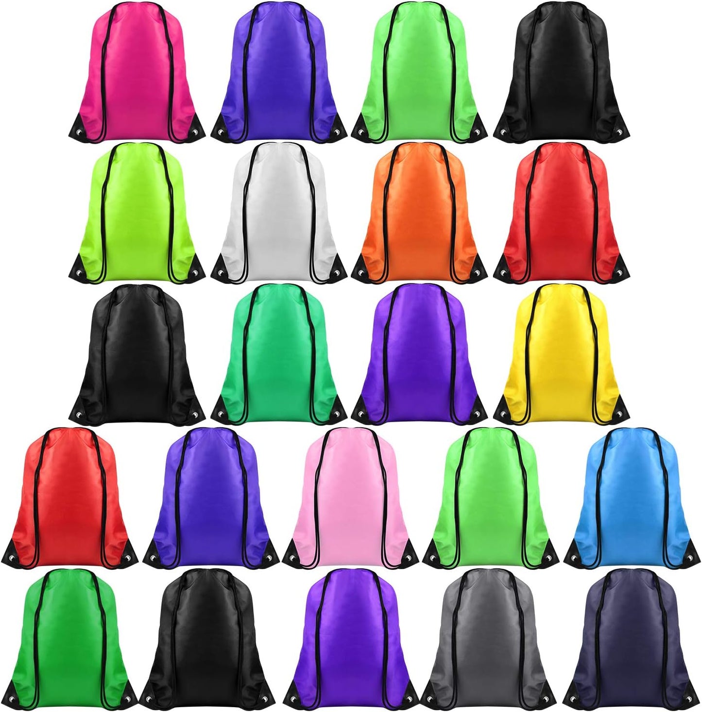 FEPITO 22 Pack Drawstring Bags String Backpack Bulk Sack Cinch Bag Sport Bags for School Gym Traveling