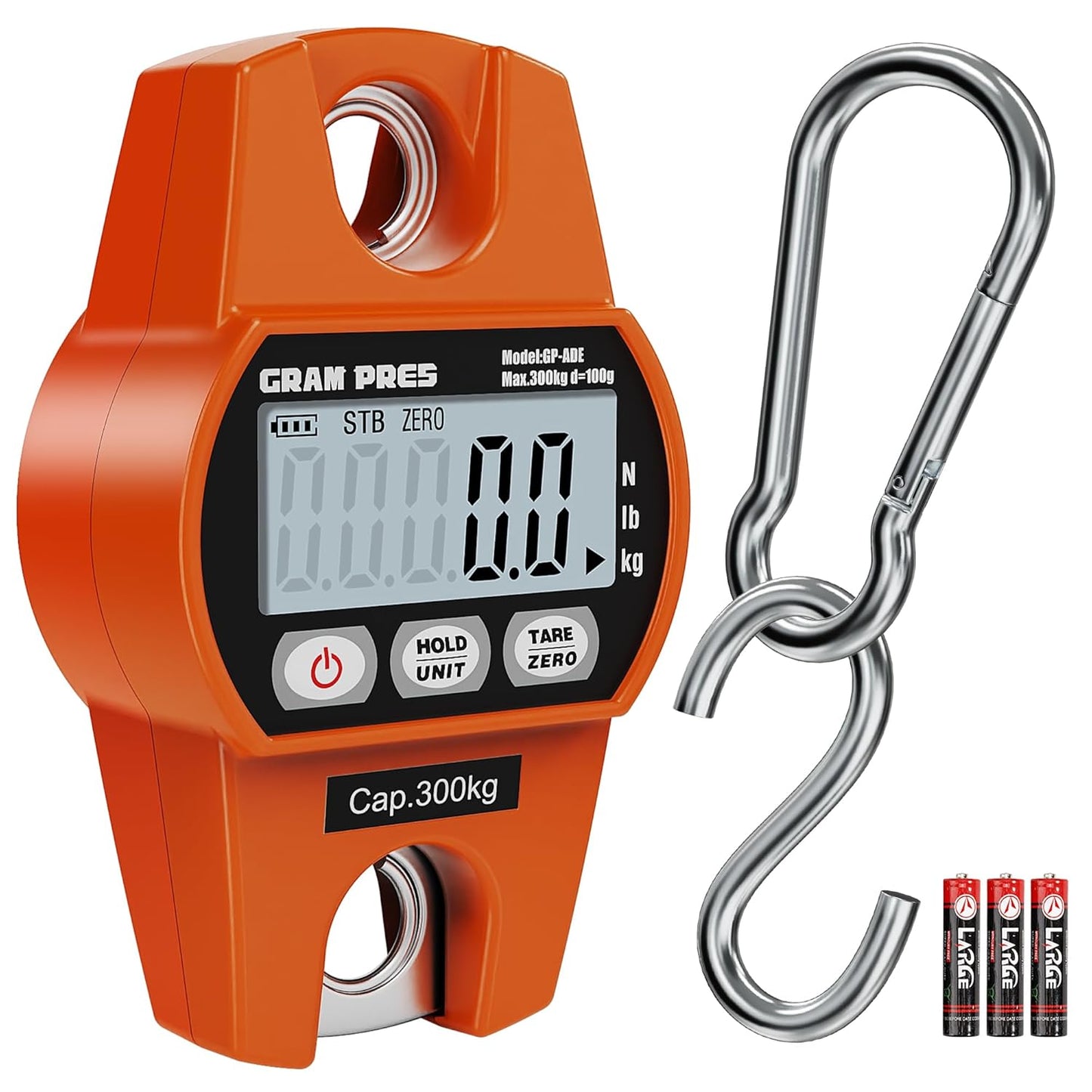 Digital Hanging Scale, Mini Crane Scale 660LB/300KG,Deer Hunting Scales,Digital Scale with Hooks for Farm Fishing, Fish,Luggage，Outdoor.