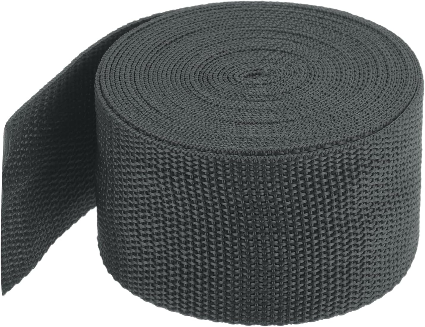 MECCANIXITY Lightweight Polypropylene Webbing Strap 2" 5 Yard Backpack Strapping Band Dark Grey for Outdoor Luggage Cargo Straps