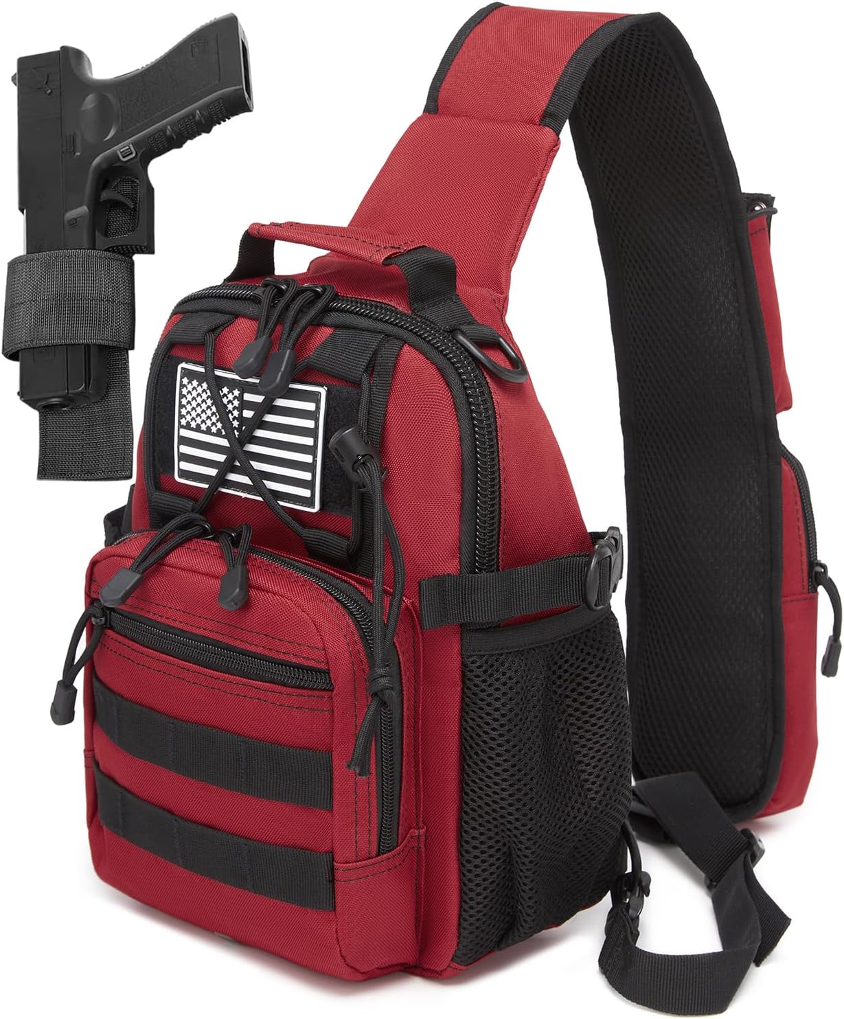 ATBP Small Tactical Holster Sling Backpack Accessories Shoulder Pouch Water Bottle & Radio Holder Crossbody Bag for Men