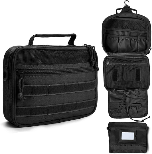 SMONT Tactical Toiletry Bag for Men, 9.5" Hanging Dopp Kit Shaving Hygiene Bag for Traveling Bathroom