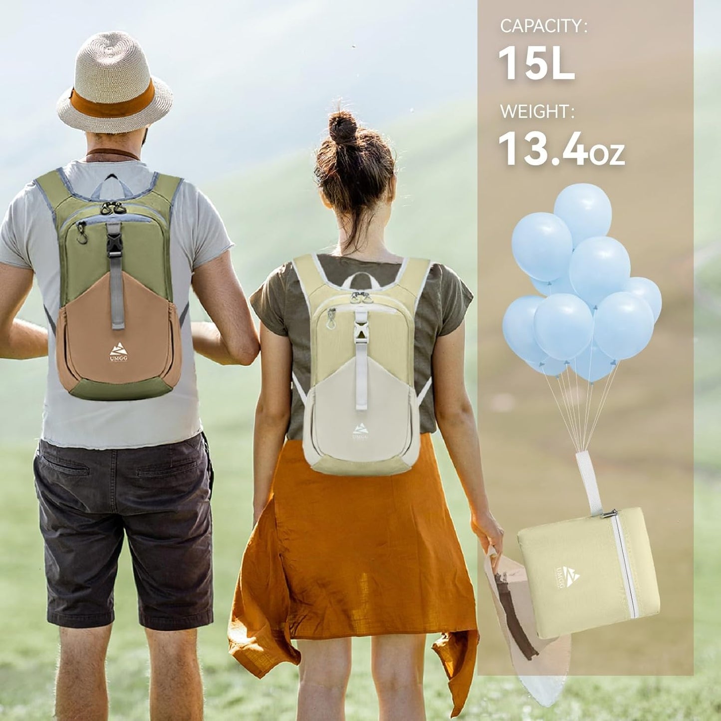 15L Small Hiking Backpack for Men Women Lightweight Packable Backpack Foldable Casual Daypack for