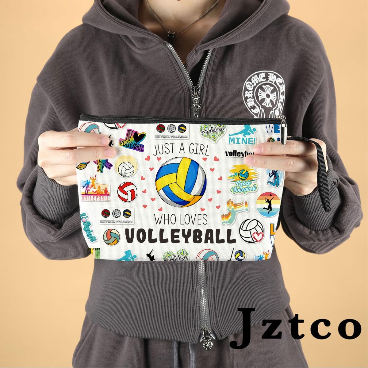 Volleyball Stuff Volleyball Gifts Volleyball Cosmetic Bag Toiletry Bag Birthday Graduation Funny Makeup Bag Volleyball Bag for Women Teens Girls Girlfriend Volleyball Lover Coach Fan Sister Niece