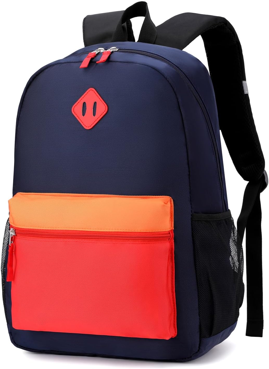 Toddler Backpack, Preschool Backpack for Kids Boys and Girls Kindergarten Preschool Bookbag with Chest Buckle 3-6 Years (Navy Red, Medium-15inch)