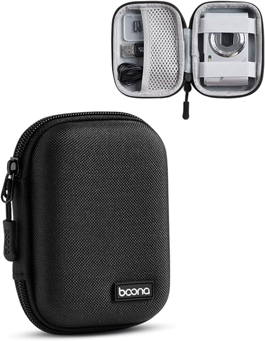 Digital Camera Case for CAMKORY, KODAK PIXPRO FZ45/FZ55, Canon IXUS 285 HS, Lecran, Small Travel Compact Camera Holder with Mesh Pocket for Accessories SD Card (Black-Oxford)