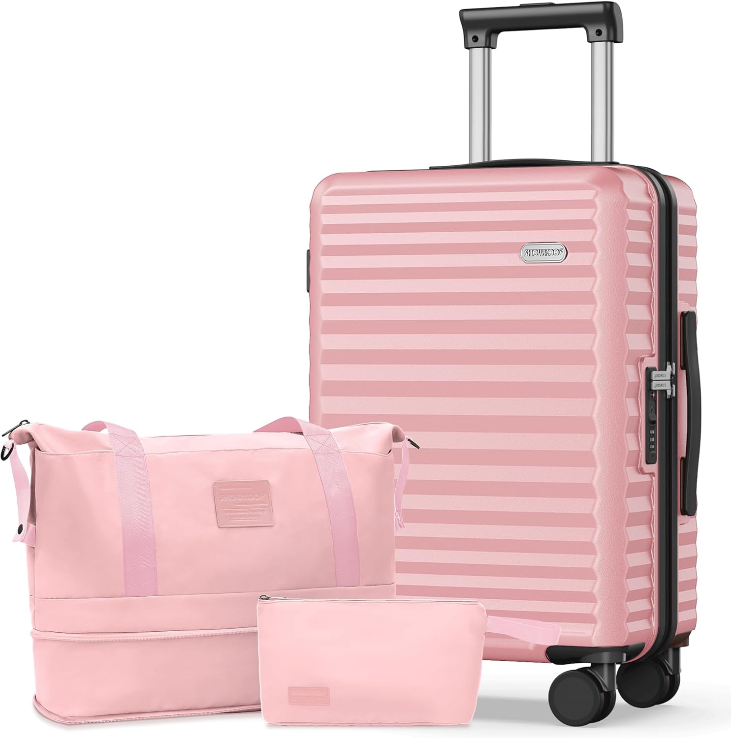 SHOWKOO Suitcase Hardside Expandable Luggage Set, Suitcase with Double Spinner Wheels TSA Lock 3