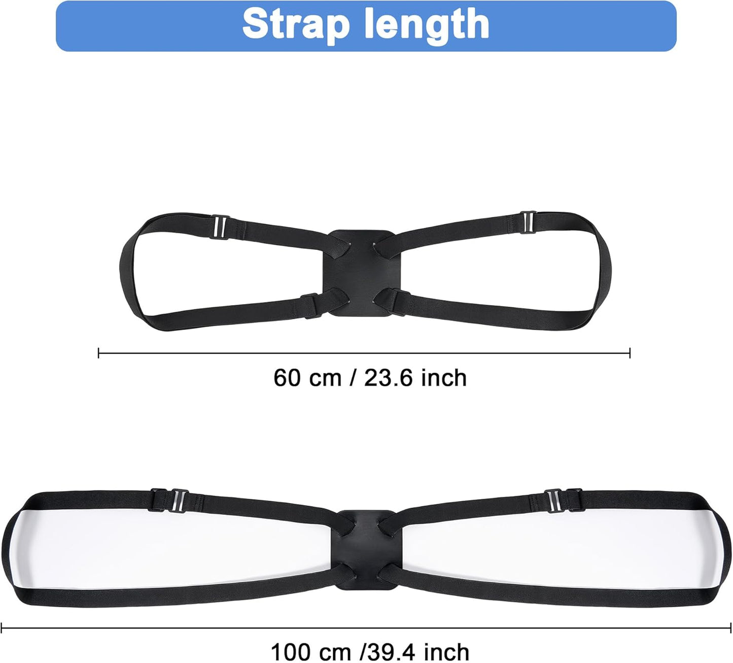 Chelmon Luggage Straps, Ajustable Elastic Bungee Belt for Suitcases, Add Extra Bag Easy and Securely for Travel (2 Pack Black)