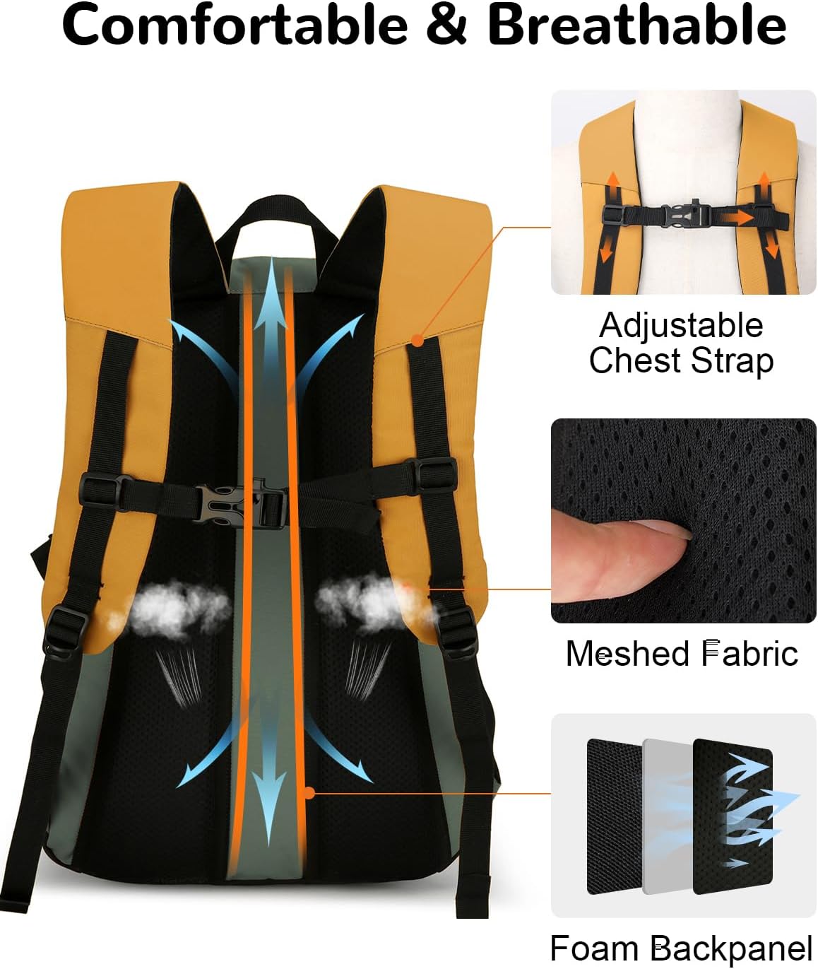 20L Small Lightweight Hiking Backpack with Chest Strap for Men Women, Outdoor Daypack for Travel