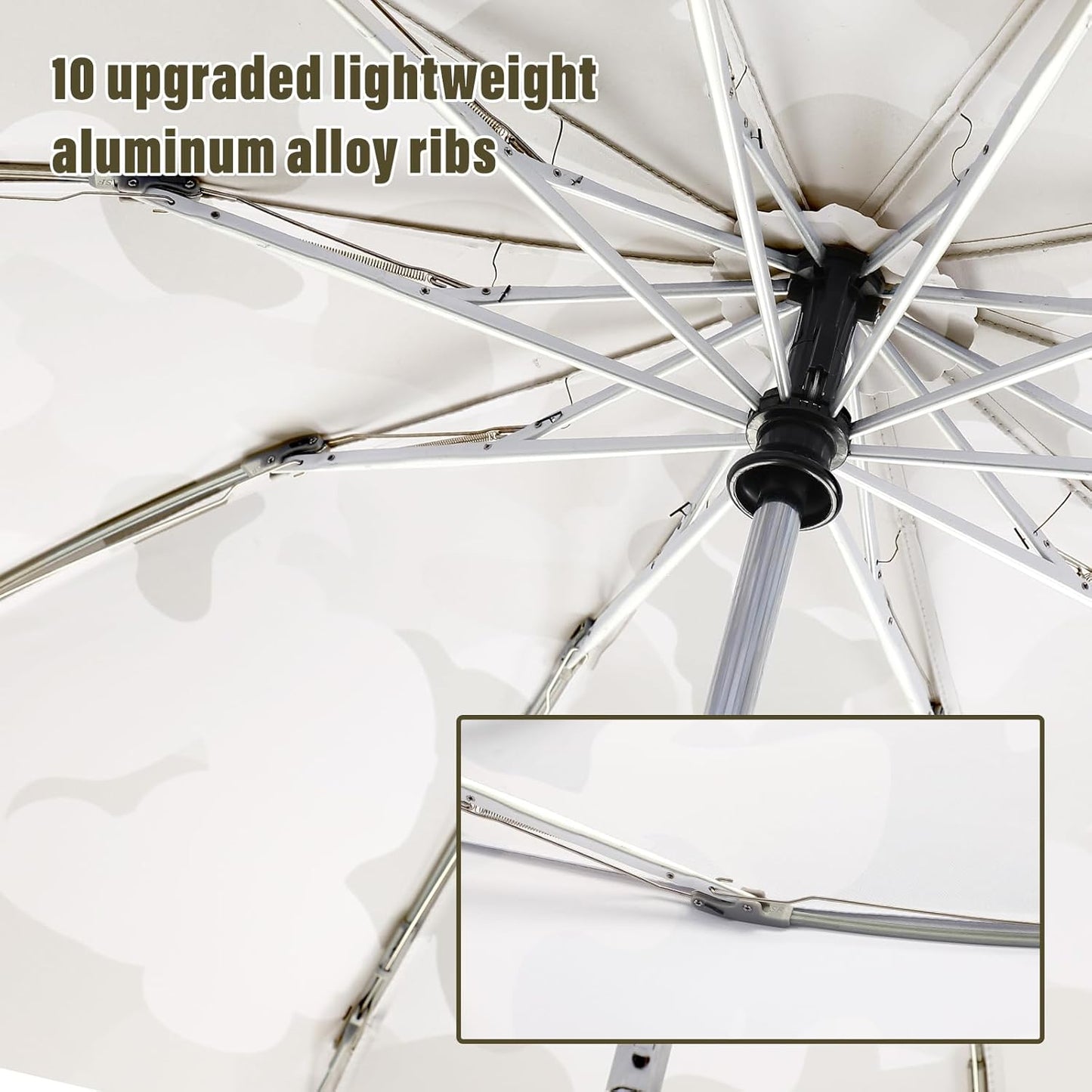 Large Windproof Travel Umbrella, Portable Reverse Folding Rain Umbrella for Car,Women and Men, Durable, Compact Inverted Design with Camouflage Canopy, Fits Backpack, 41.5/13 Inch, Automatic