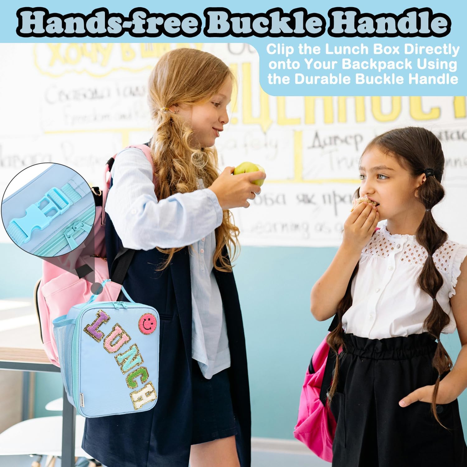 FlowFly Lunch box Insulated Soft Bag Mini Cooler Back to School Thermal Meal Tote Kit With Buckle