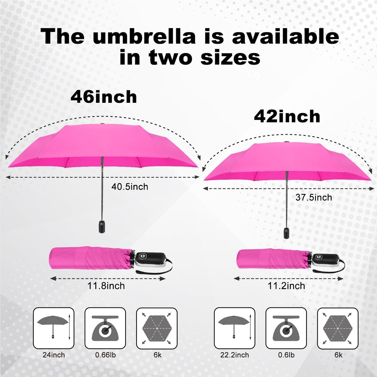 Lejorain Mini Umbrella for Travel Automatic - Folding Compact Flat Umbrella Lightweight Strong Portable Umbrellas for Rain Adults