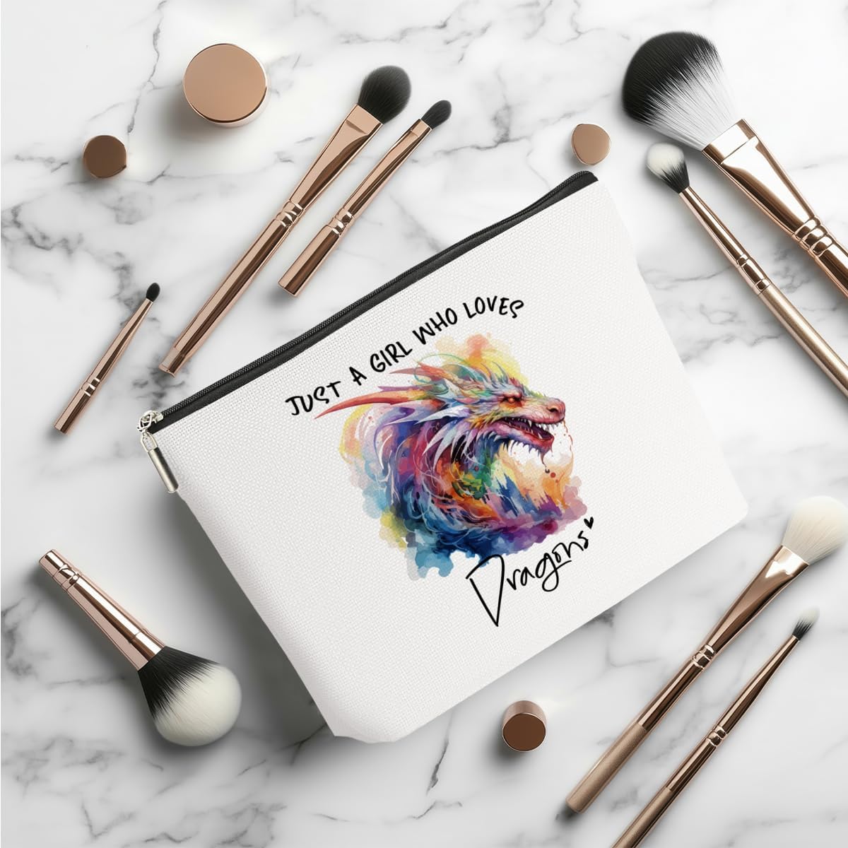 Dragon Gifts Makeup Bag, Dragons Gift Dragon Lovers Cosmetic Bag Travel Organizer Bags Makeup Pouch, Christmas Birthday Animal Lovers Gifts for Women Girls Friends