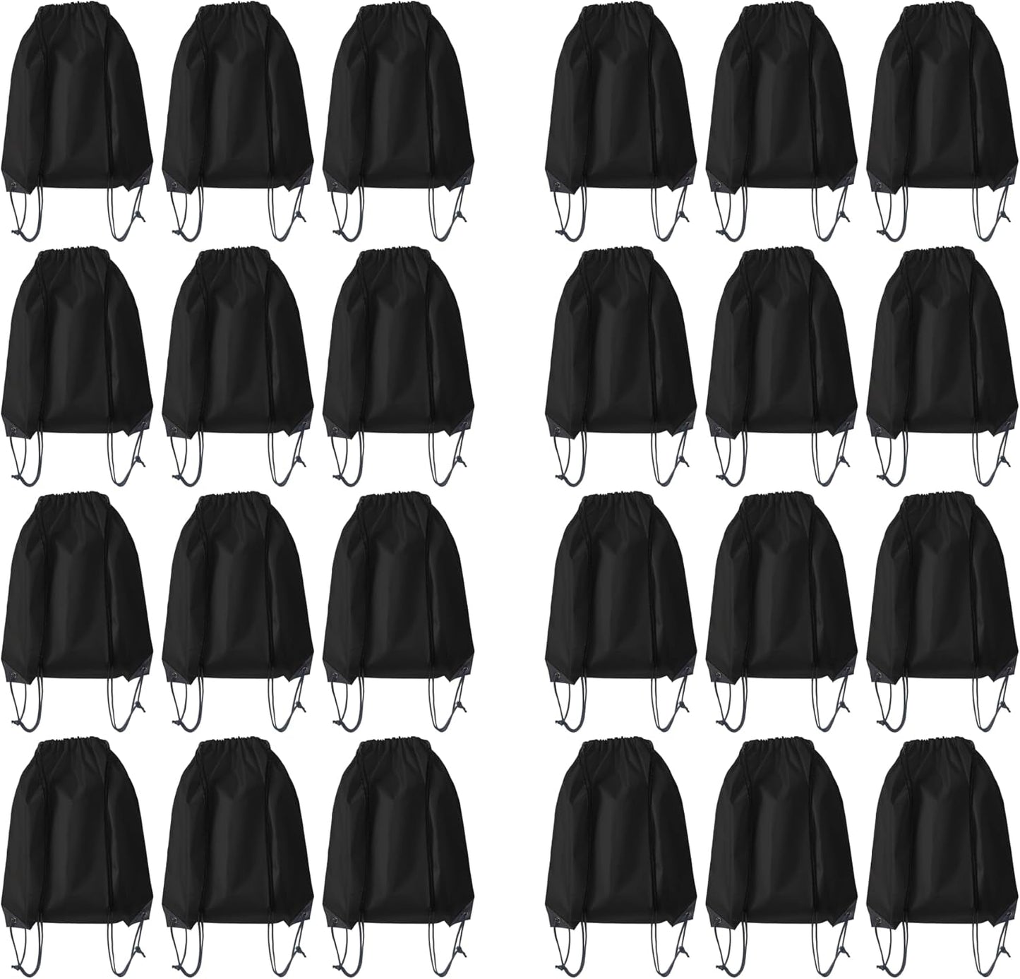 Drawstring Backpack Bulk 24Pcs Draw String Backpack Bags DIY Gym Sports Traveling Yoga Cinch Bag Sackpack Drawstring(black)