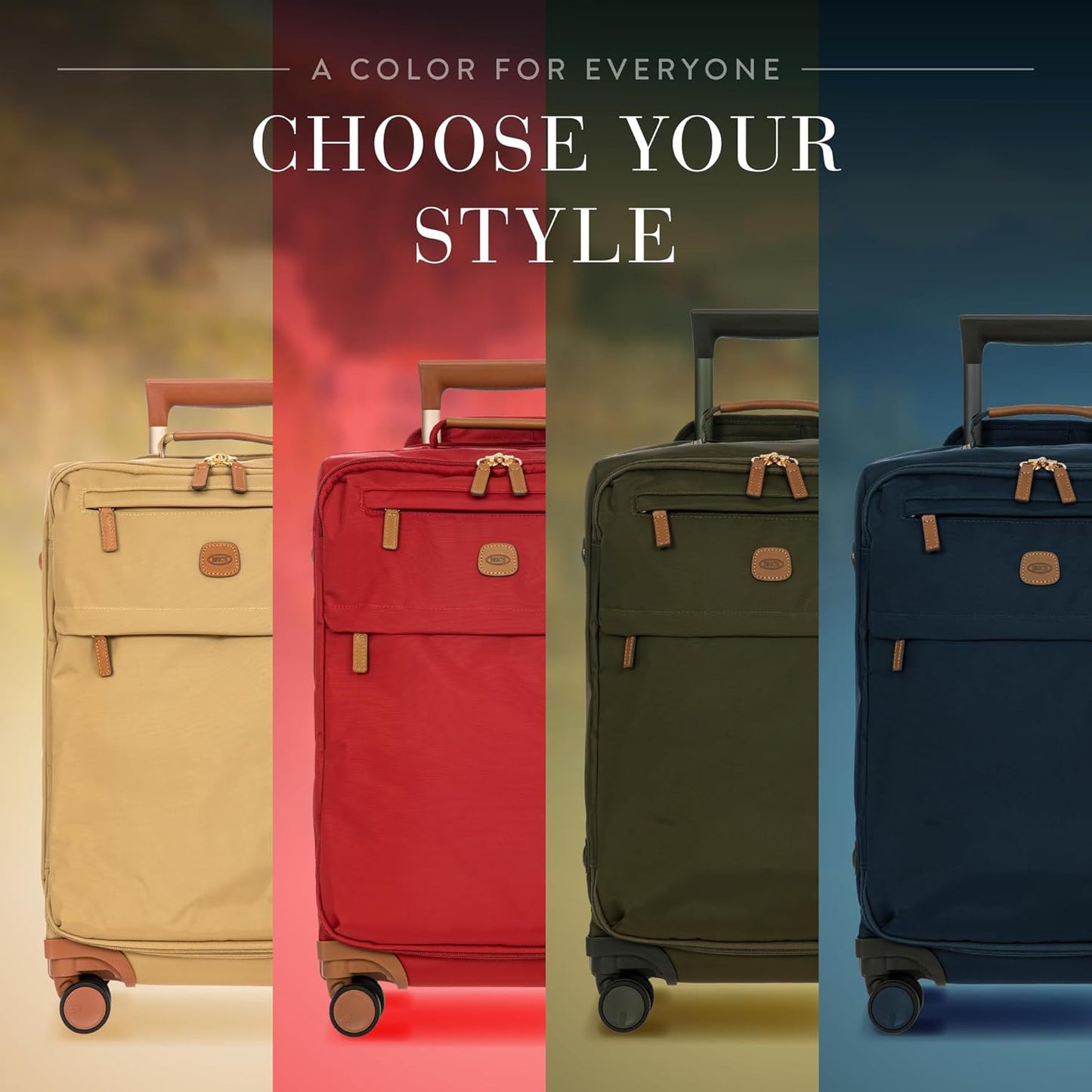 Bric's X Travel - Carry-On Luggage Bag with Spinner Wheels - 21 Inch - Luxury Luggage Bag - Olive