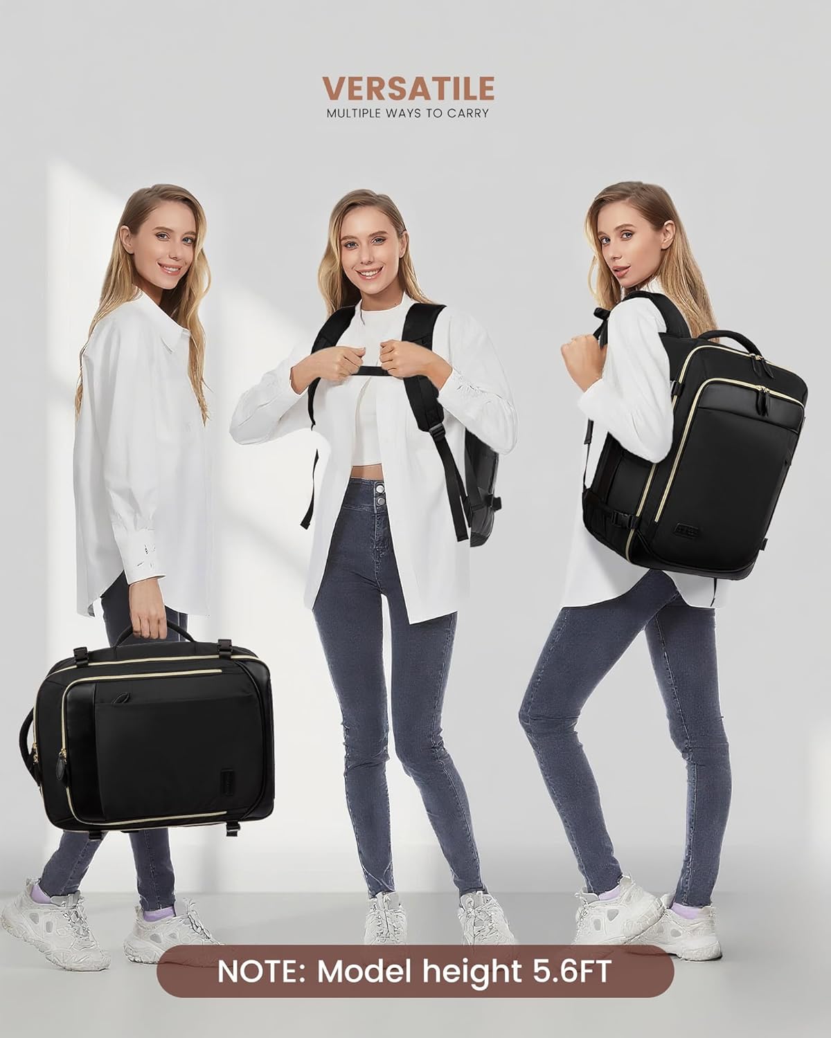 LOVEVOOK 50L Travel Backpack Carry On Airline Approved, Large Backpack with 3 Packing Cubes, TSA