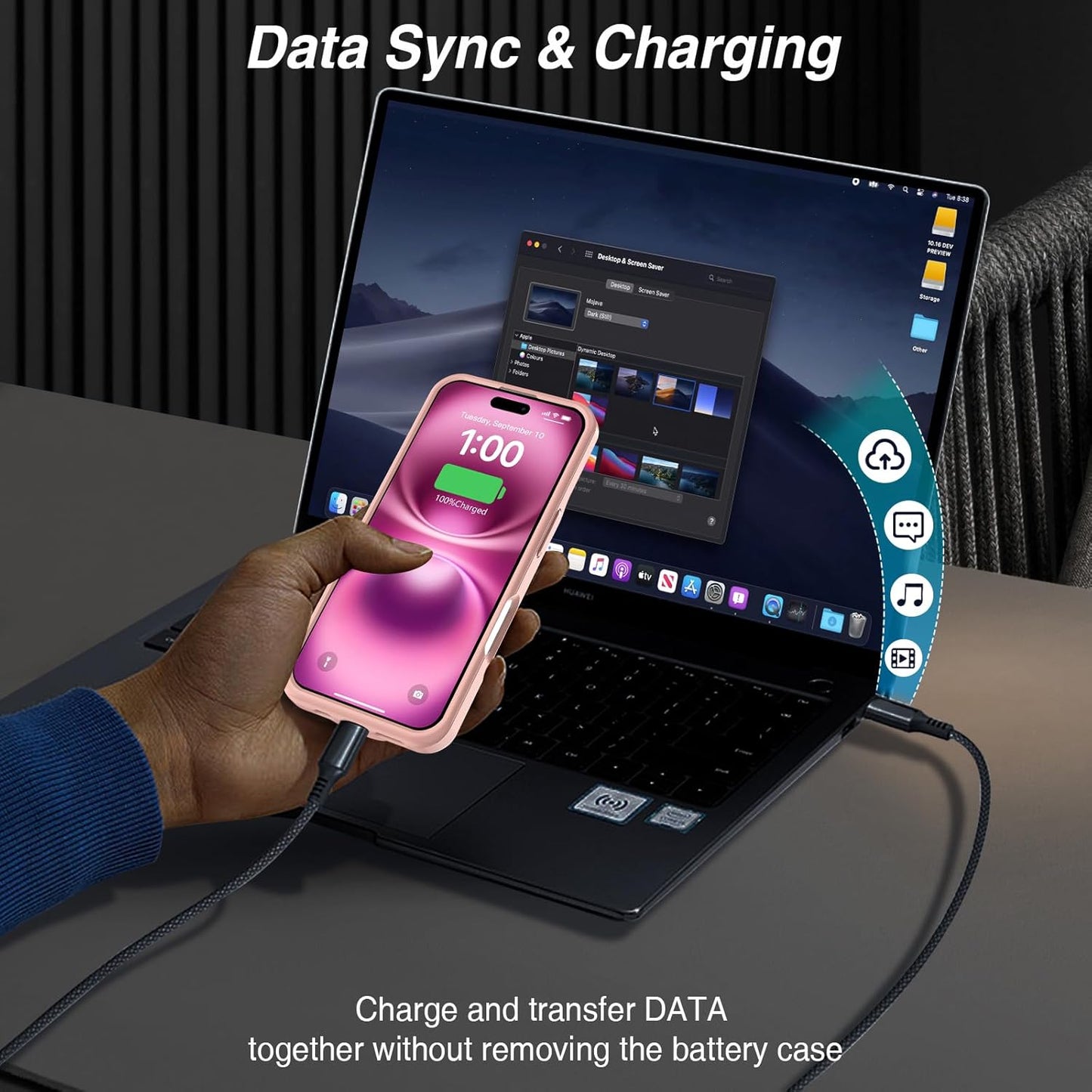 GIN FOXI Battery Case for iPhone 16/16e, Fast Charging Cases Charger 8500mAh Ultra-Slim Lightweight Rechargeable Battery Pack Anti-Fall TPU Powerful Juice Box for 16e/16 (6.1") Pink