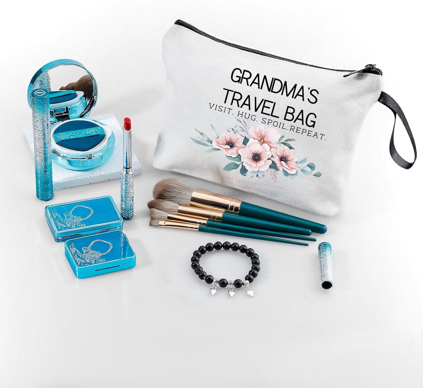 SEAMOON Grandma Gigi Birthday Grandmom Gift Ideas Small Cosmetic Travel Makeup Organizer Bag from Granddaughter