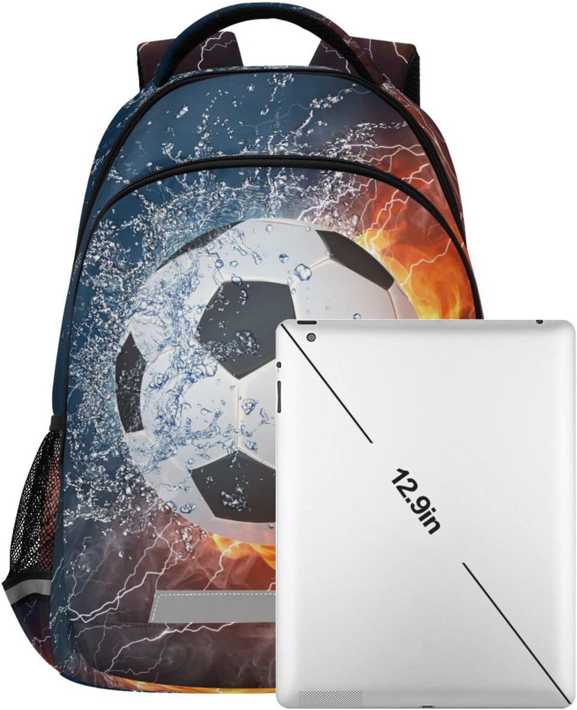 Soccer Ball Boys Backpack Football Elementary School Bookbag Kids Travel Rucksack Laptop Bag