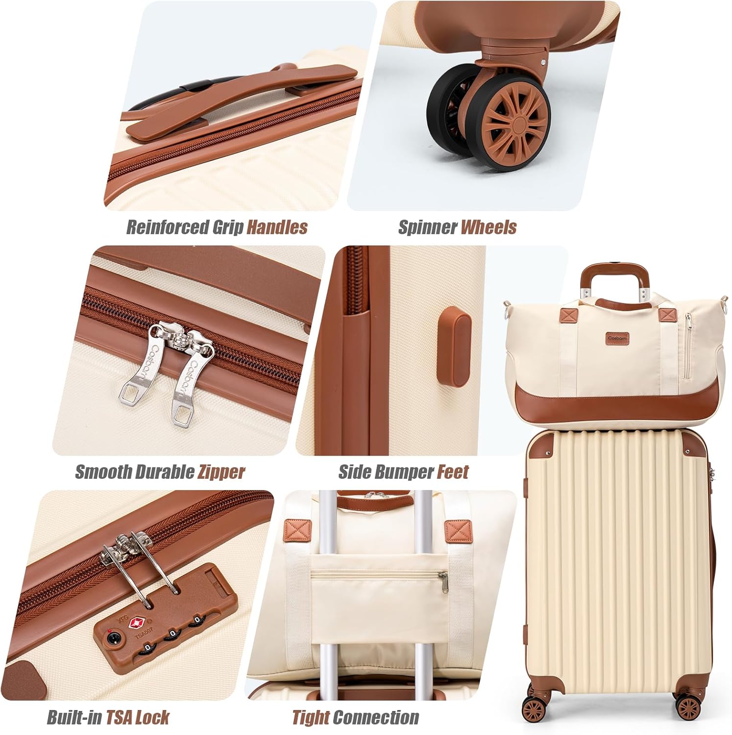 Luggage Sets 5 Piece Suitcases with Wheels, Suitcase Set ABS Hard Case Luggage with TSA Lock