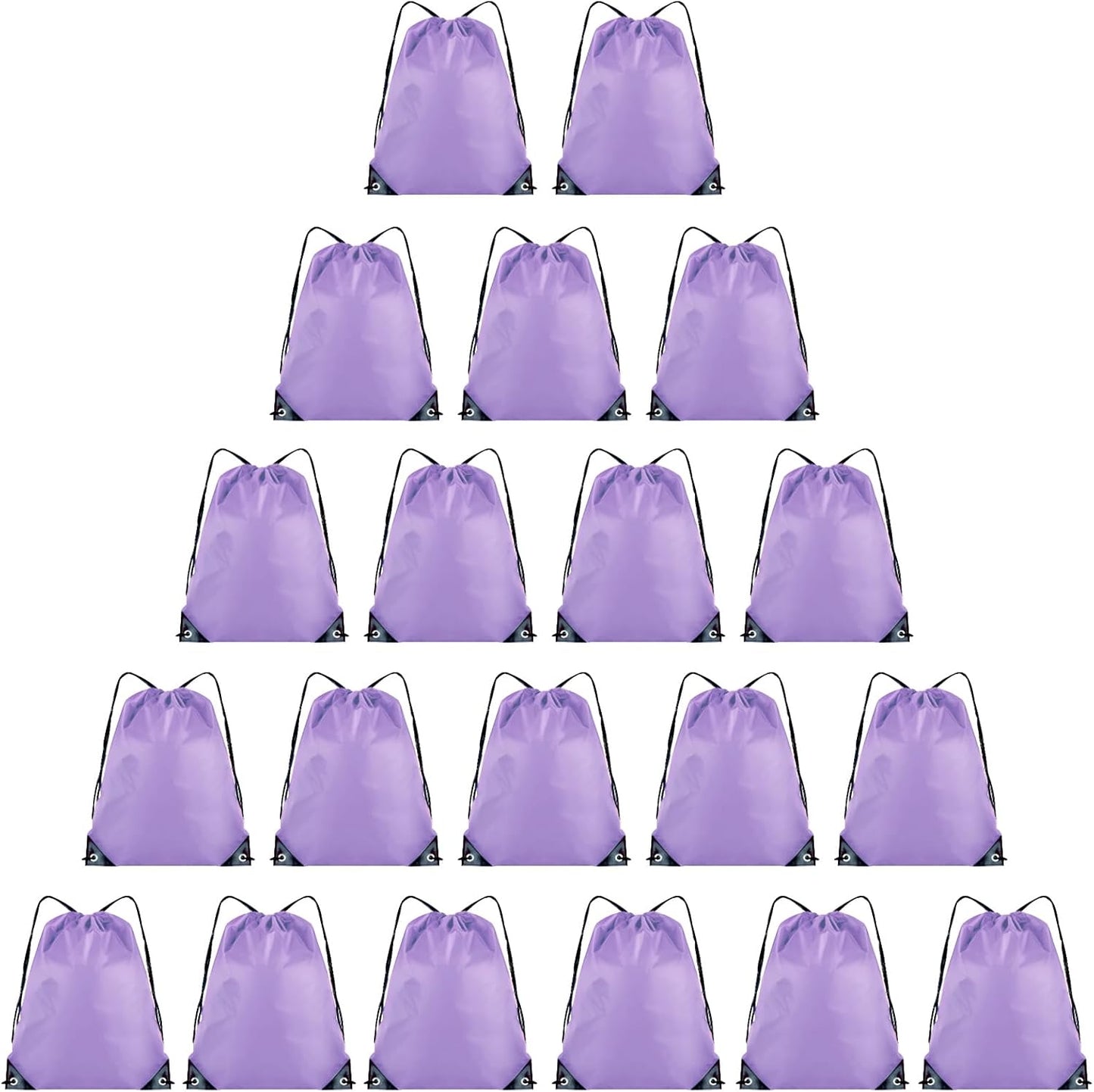 20 Pieces Drawstring Backpack Bulk Cinch Sackpack Ployster Drawstring Bags for Gym Party Trip(Lavender)