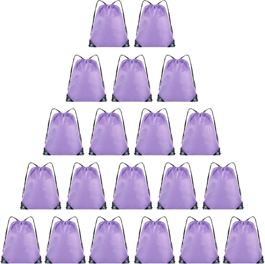 20 Pieces Drawstring Backpack Bulk Cinch Sackpack Ployster Drawstring Bags for Gym Party Trip(Lavender)