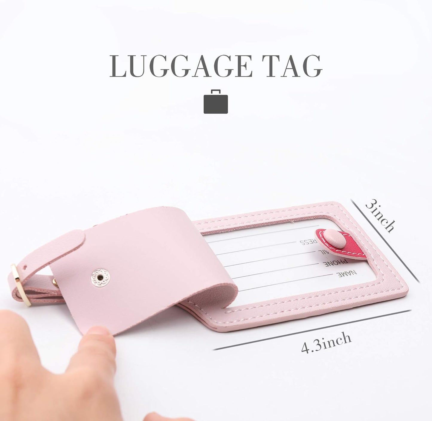 Jagucho Leather Luggage Tags for Men Women-Luggage Tags for Suitcases-Baggage Bag Tag Suitcase Labels ID Tags with Full Back Privacy Cover for Carnival Cruise Ships, Travel Tags