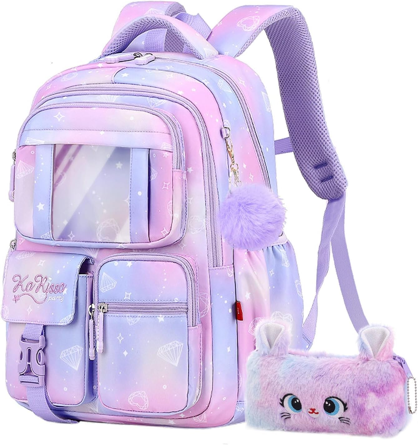 Girls Backpack for School Kids Backpack for Girls Cute Kids Kawaii Bookbag Book Bag for Elementary Primary School