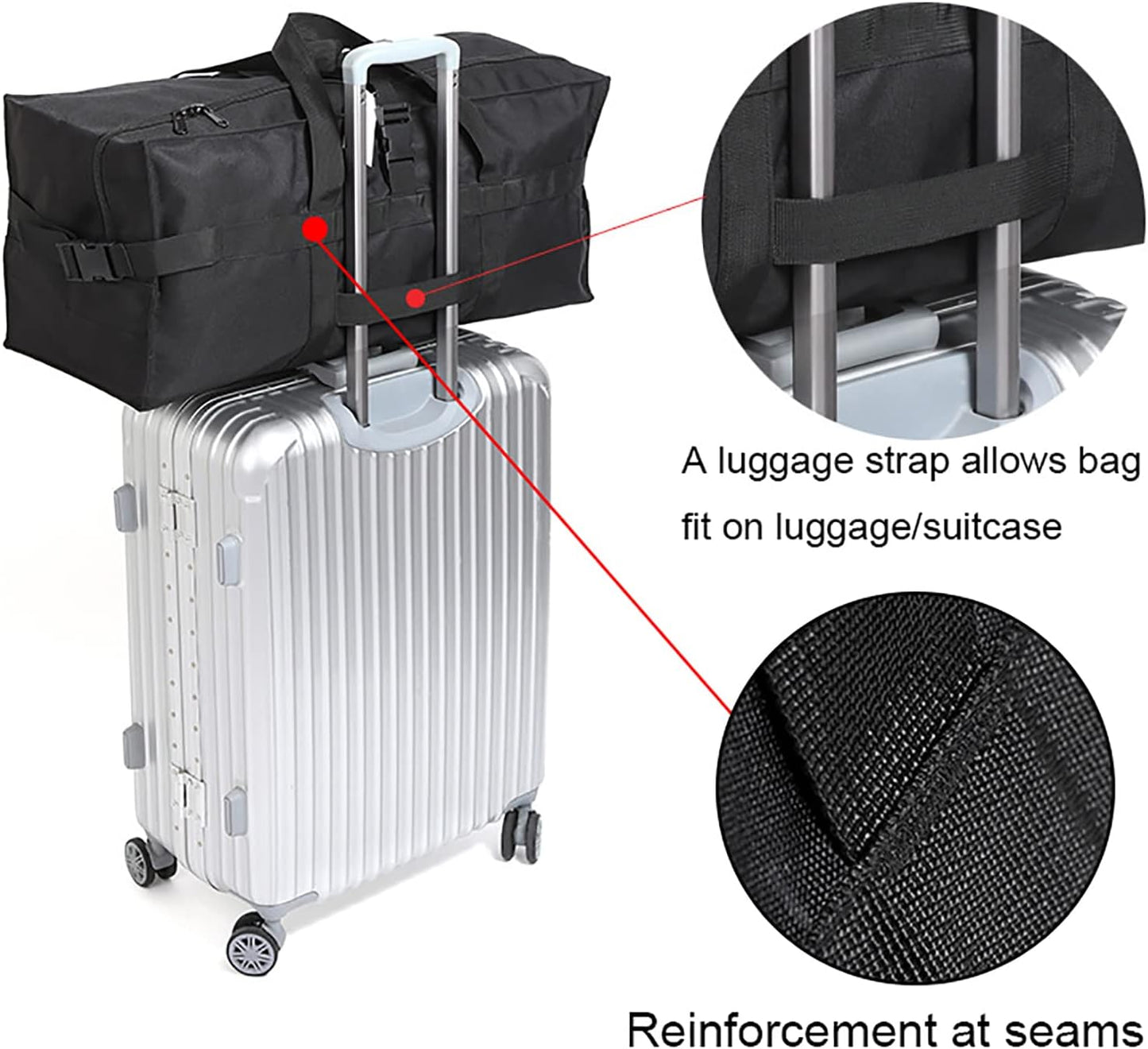 Travel Duffle Bag,Foldable Extra Large Duffel Bags,carry on Travel Bag For Men And Women