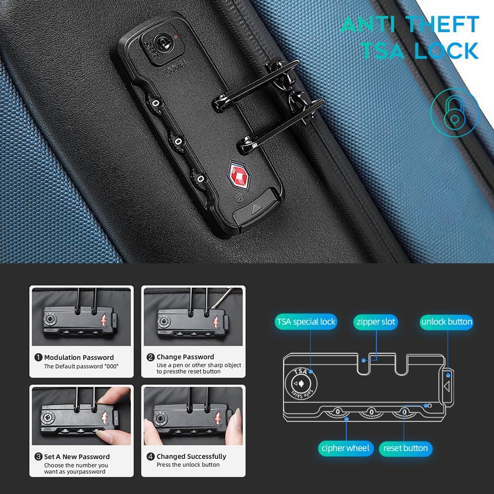 BANGE Anti-Theft Travel Backpack,Waterproof Fashion Work Backpacks,High Tech Backpack with USB3.0