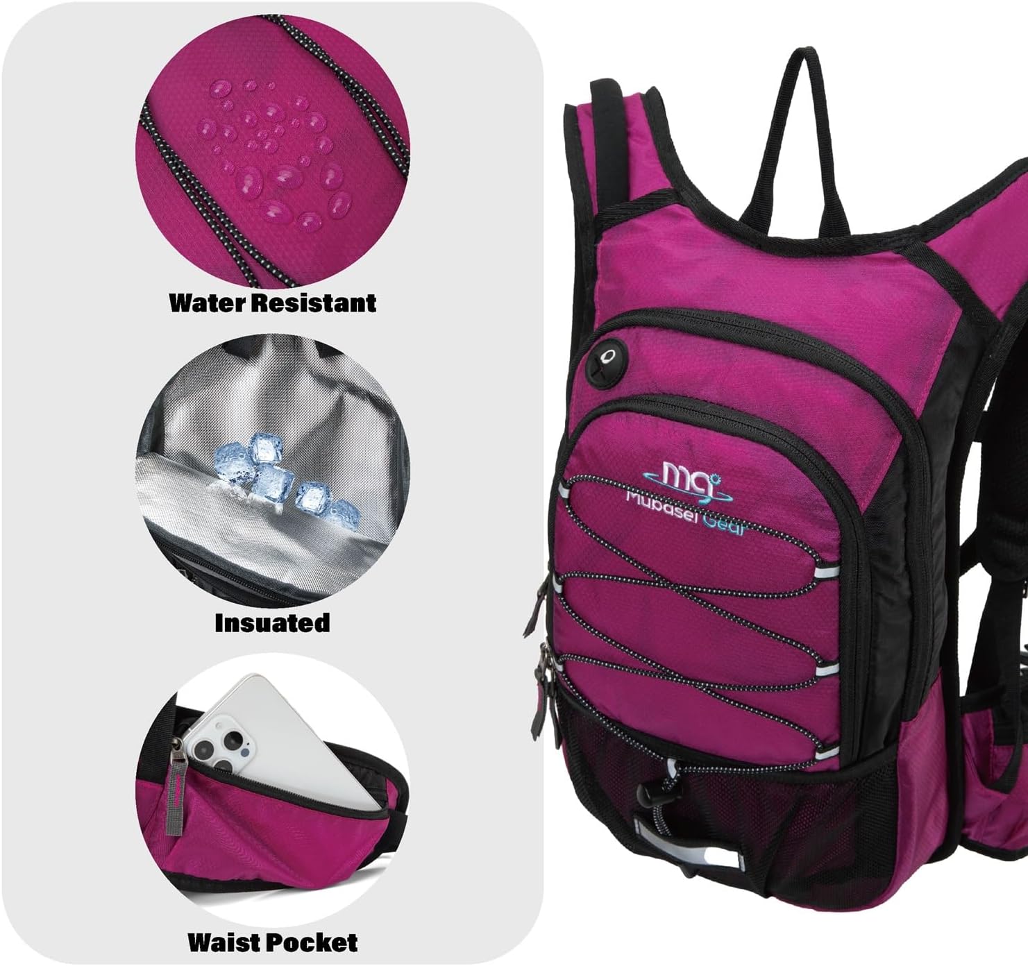 15L Insulated Hydration Backpack Pack with 2L Water Bladder Lightweight Hiking Backpack Bag for
