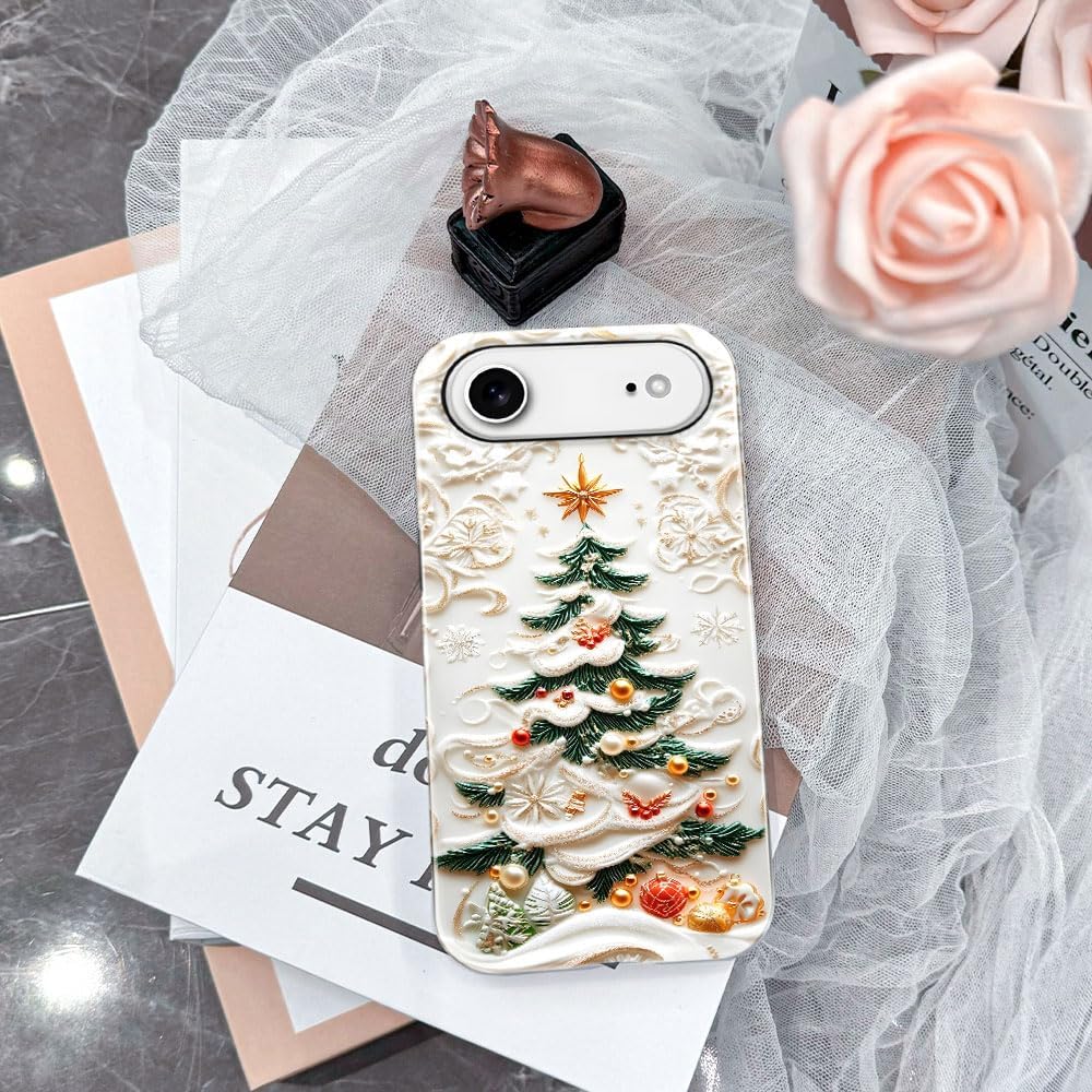 Case for iPhone 17 Air - Slim Fit Anti-Scratch Phone Case for Girl Women - Christmas Tree Stained Glass (Glossy)