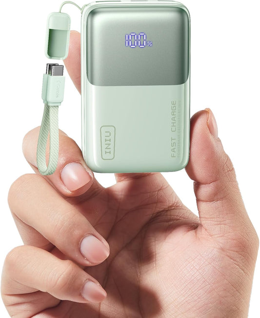 INIU Pocket Size Portable Charger, Ultra Small 10000mAh 45W PD Power Bank, Fast Charging Battery Pack, Travel Essentials Powerbank for iPhone 17 16 Pro Air, Xiaomi 17 Pro Max 16 15 14, Samsung S24 etc
