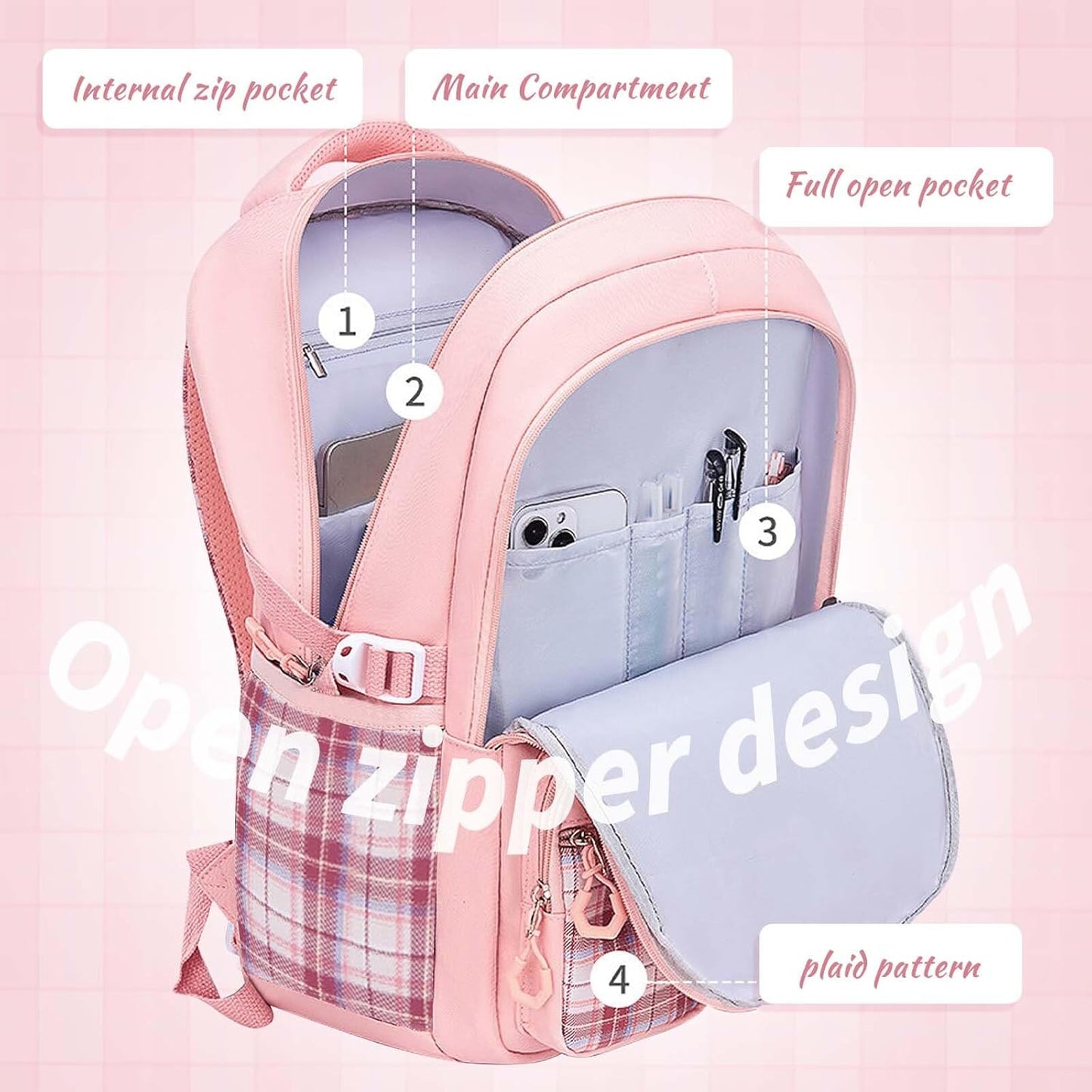 Girls Backpack Kids Backpack for Girls School Kawaii Bookbag Book Bag for Elementary Primary School
