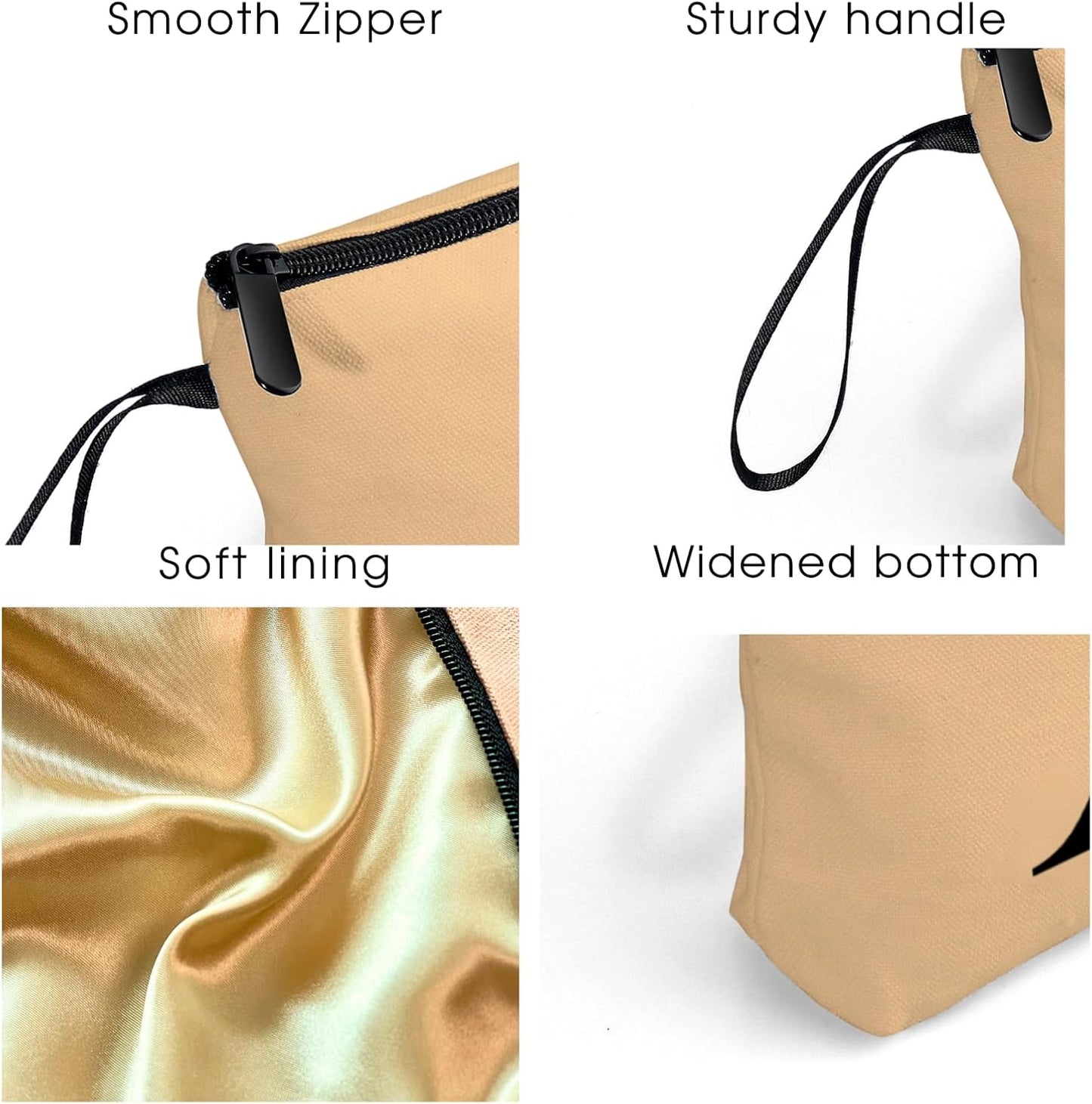 Happy Birthday Friendship Bridesmaid Team Gifts for Employees Women Mom Girl Daughter Teenage Personalized Make up Cosmetic Bag Travel with Mirror Mothers Day Christmas Graduation Z