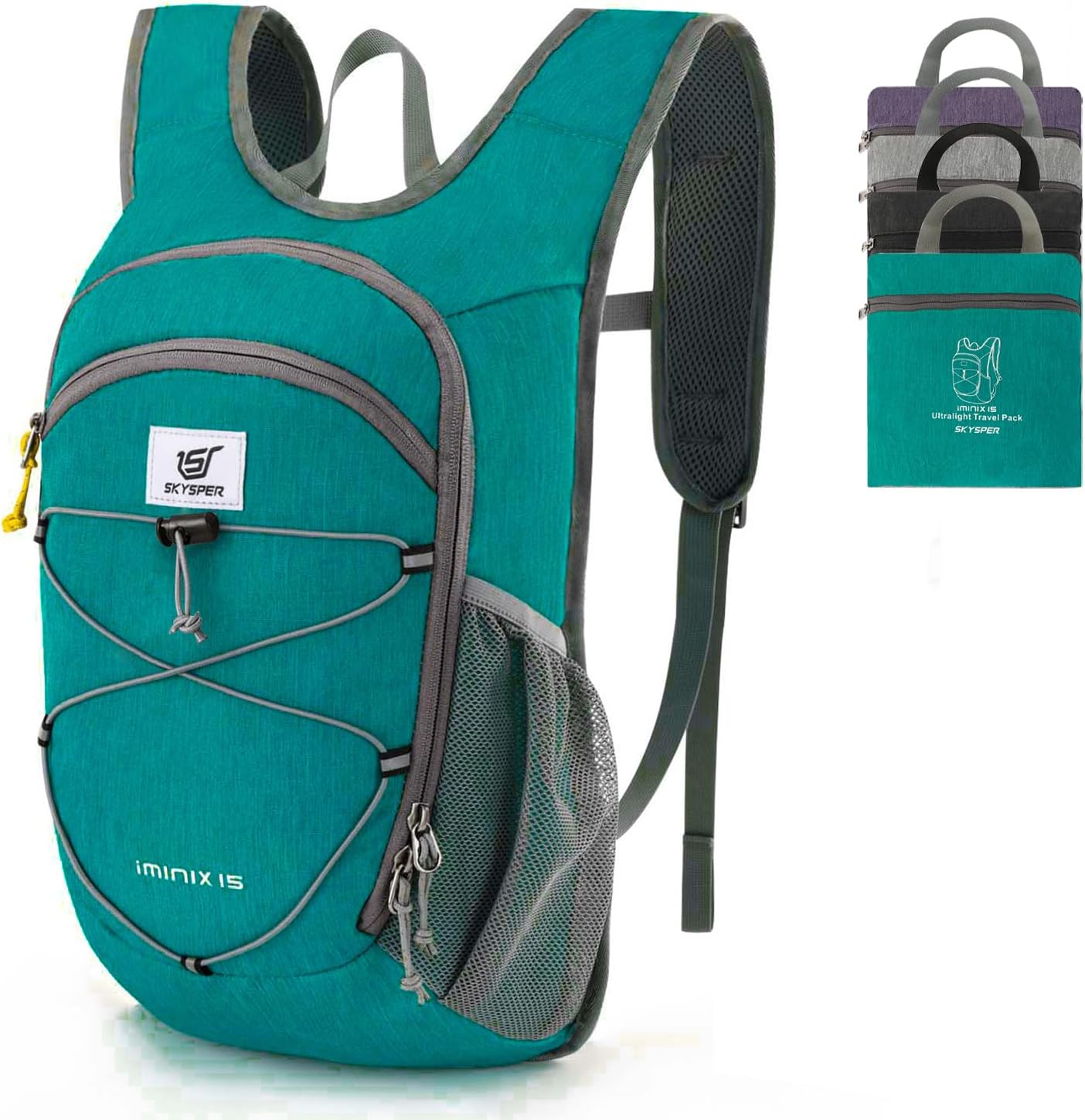 SKYSPER 15L/20L Foldable Hiking Backpack Lightweight Packable Travel Daypack with Chest Strap Small