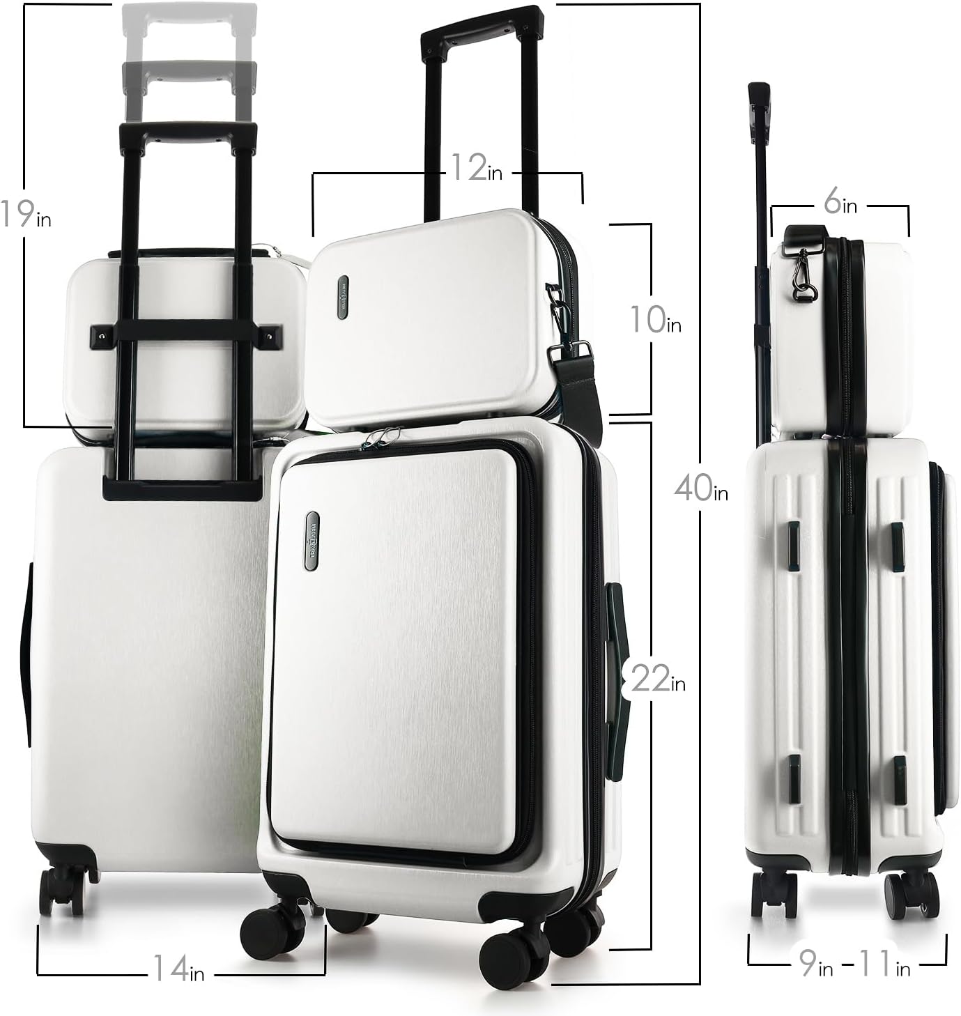 22 Inch Carry On Luggage 22x14x9 Airline Approved, Carry On Suitcase with Wheels, Hard-shell