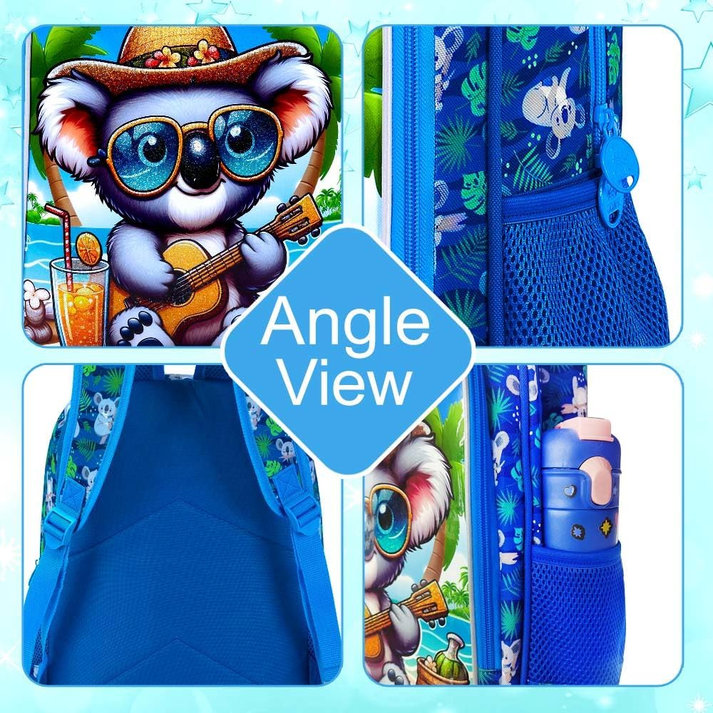 3PCS Boys Backpack, Water Resistant Kids Bookbag Set with Lunch Box, Cute School Bag for Preschool Toddler
