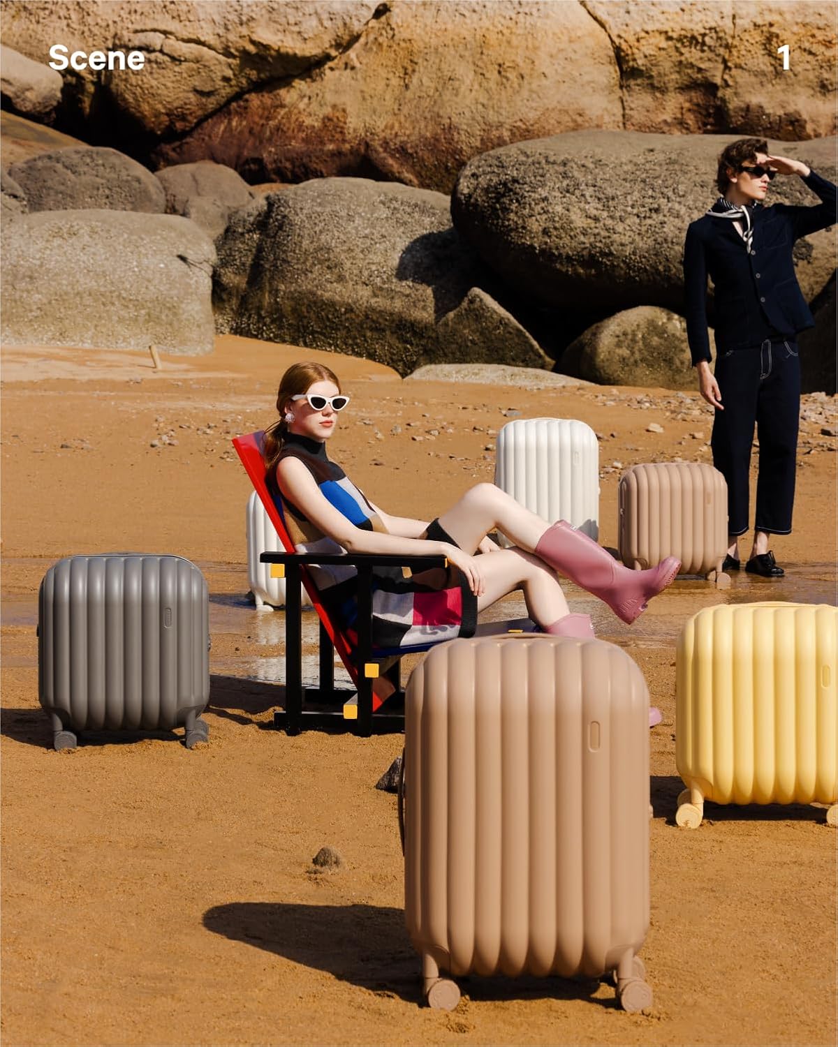 artrips Checked Luggage 24 inch,Medium Suitcase with 8 Spinner Wheels,PC Lightweight Hardside