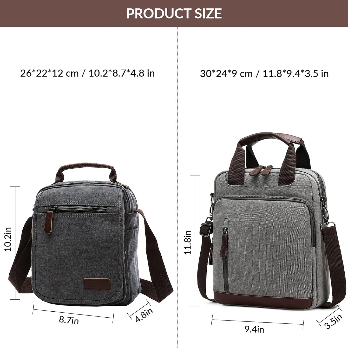 mygreen Small Canvas Crossbody Shoulder Bag Messenger Bag Work Bag