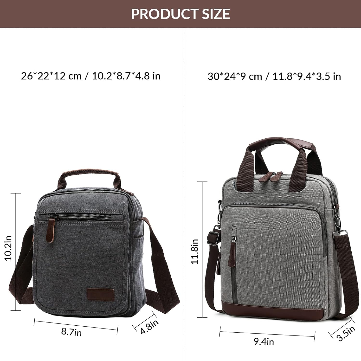 mygreen Small Canvas Crossbody Shoulder Bag Messenger Bag Work Bag