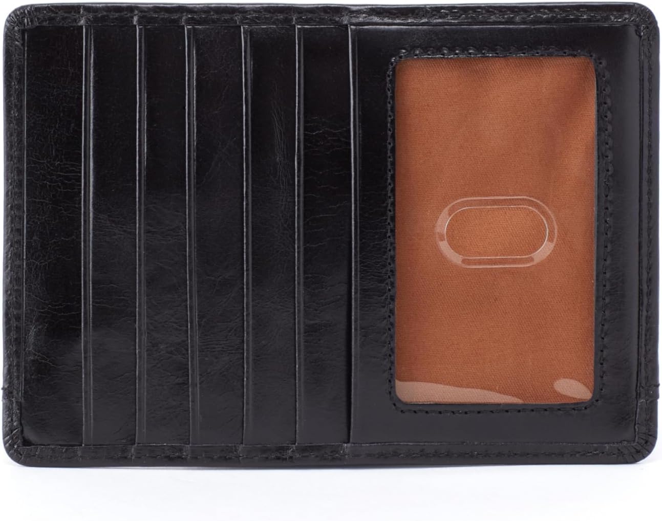 HOBO Euro Slide Leather Wallet with Passport Holder for Travel, Card and Cash Organizer, and Zipper Pocket, Black