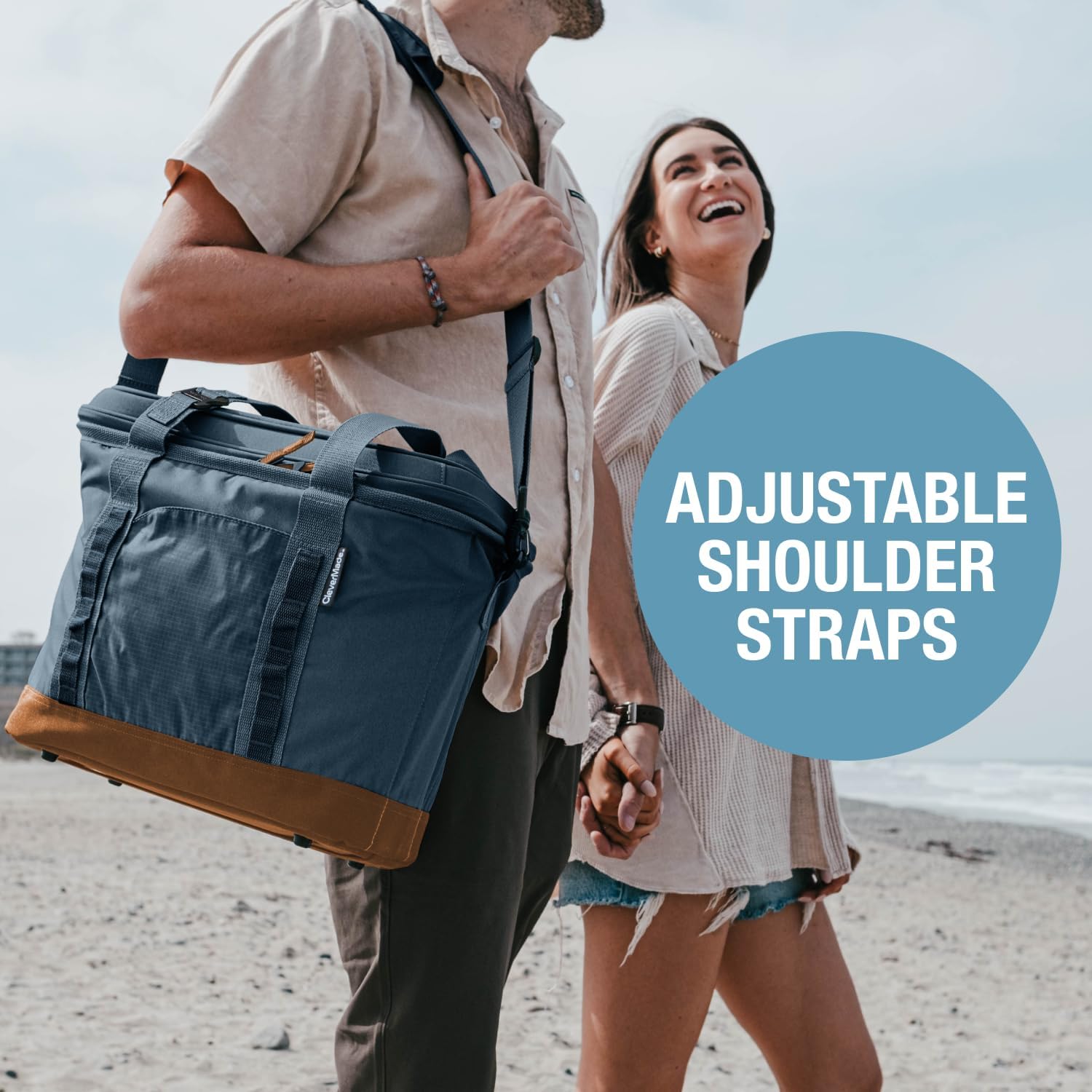CleverMade Pacifica Collapsible Cooler Bag, Medium Travel Cooler, Ocean