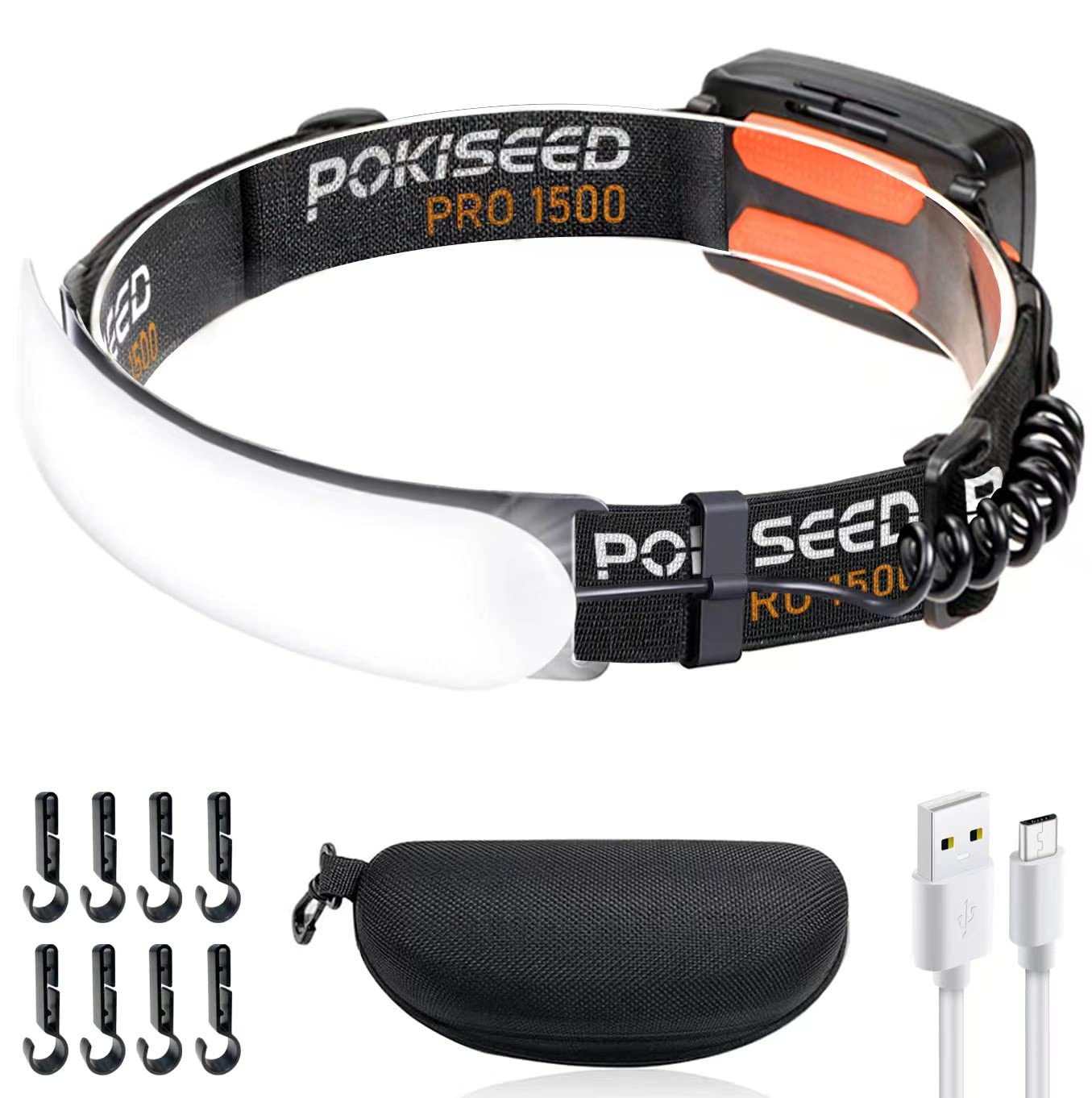 LED Headlamp Rechargeable, Super Bright 1500 Lumens 230° Wide Beam Headlamp, 3 Modes IPX6